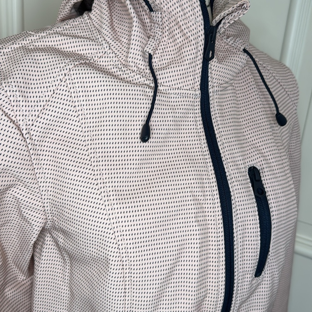 πΈ Nautica Softshell Rain Jacket β Pink w/ Black Polka Dots | Size S | Spring - Picture 8 of 12